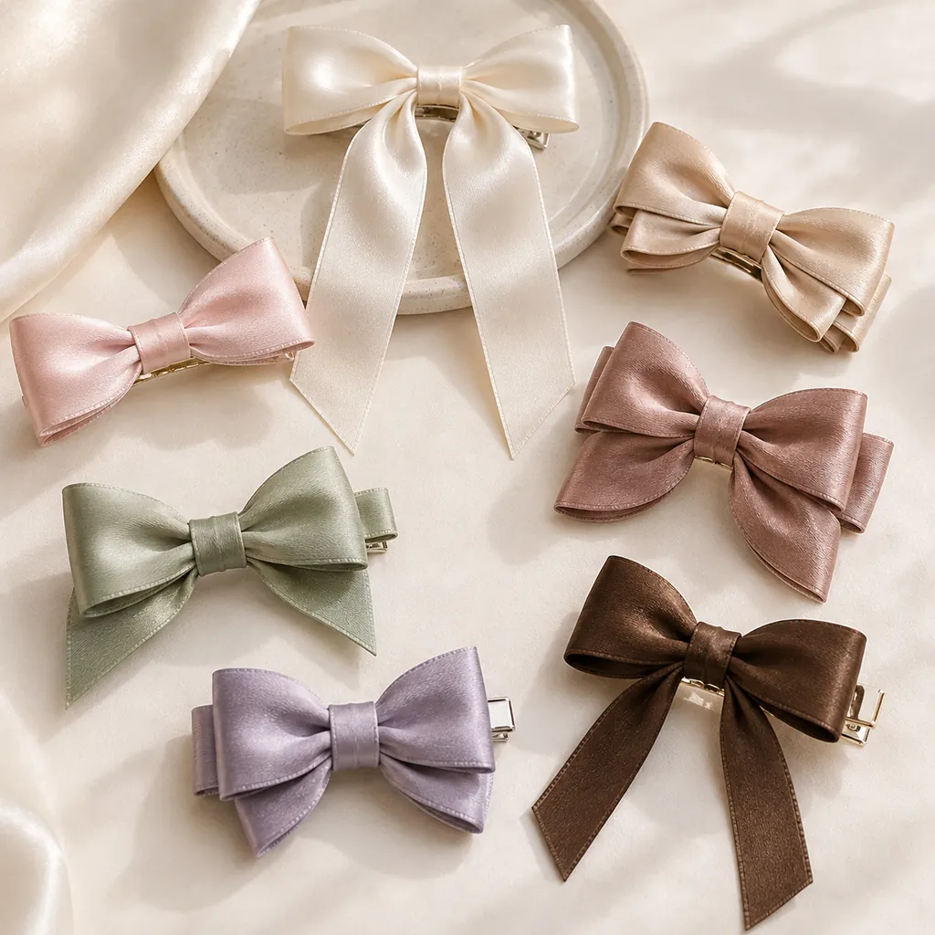 Multi-Layer Satin Bow Clips