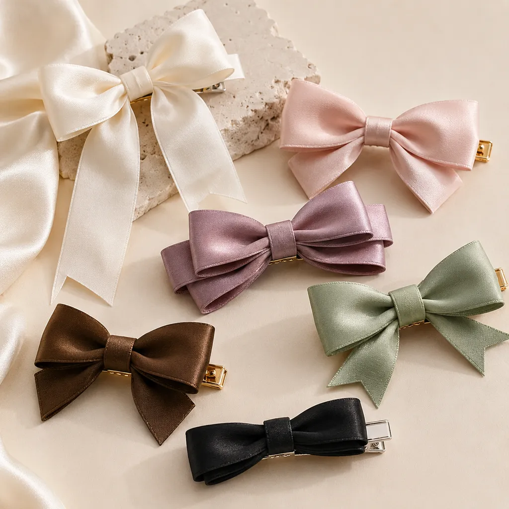 Satin Ribbon Bow Barrettes