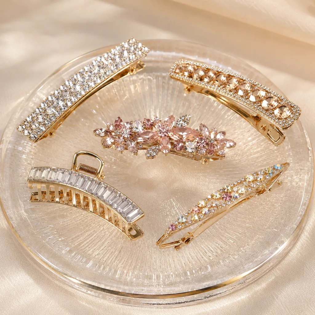 Crystal Rhinestone Barrettes