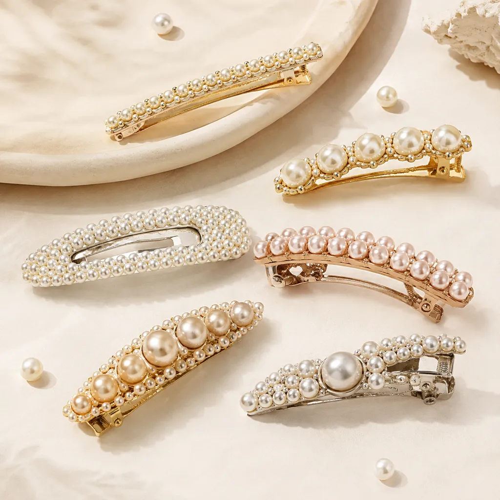 Pearl Cluster Barrettes