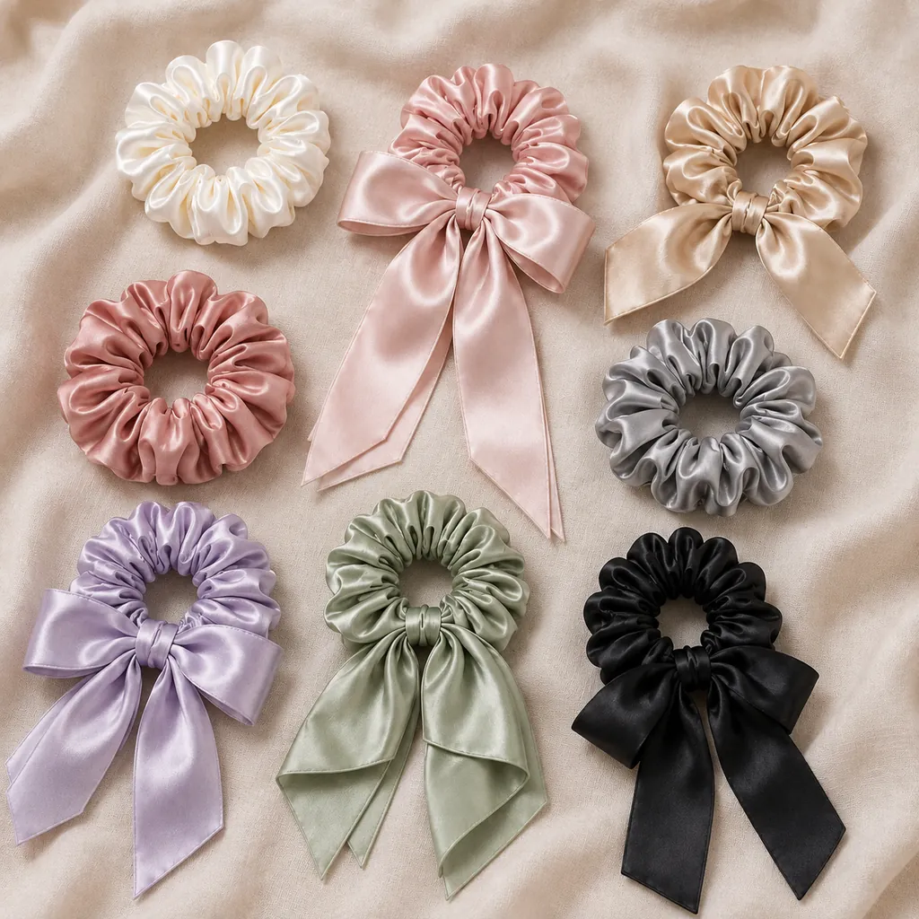Satin Bow Scrunchies